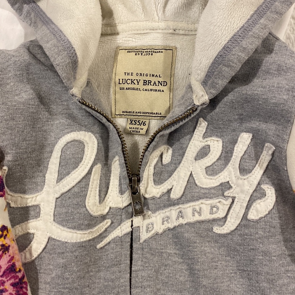LUCKY BRAND SWEAT SHIRT WITH FLEECE LINING & HOOD KIDS